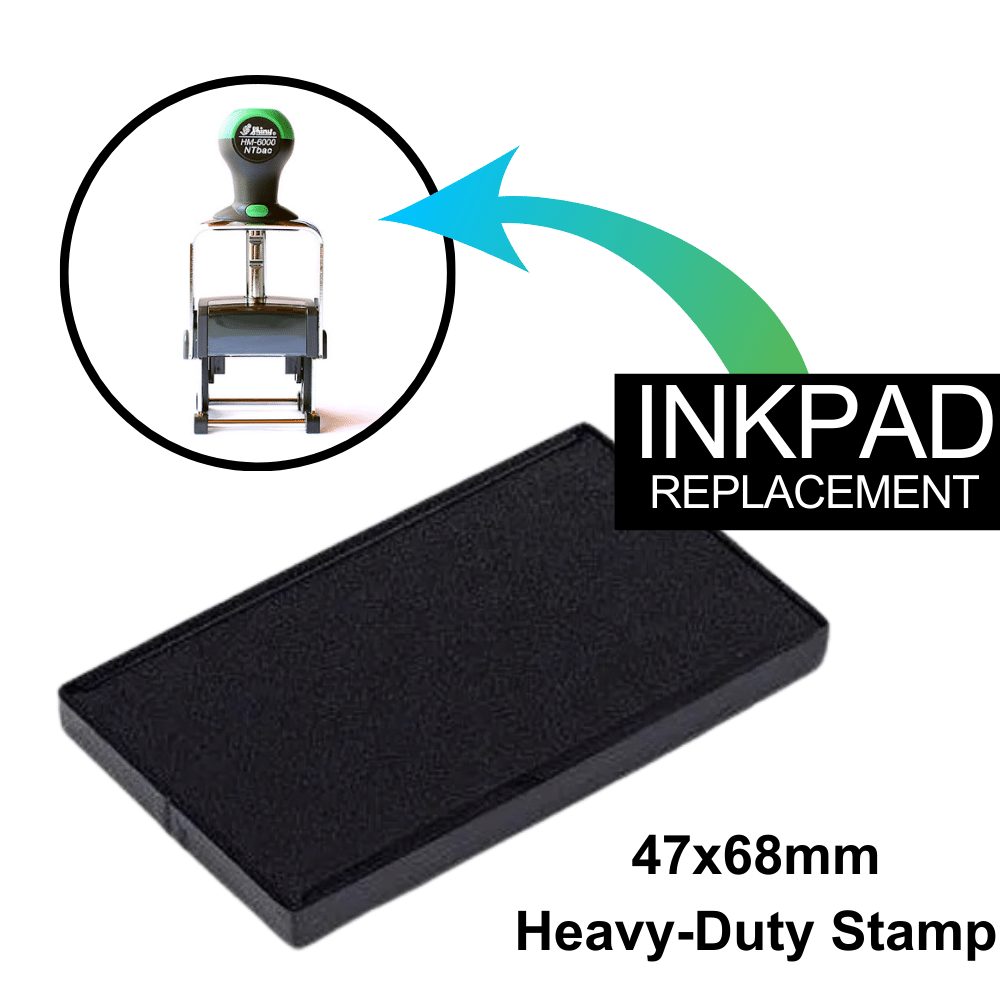 47x68mm Heavy Duty Dater Stamp - Ink Pad Replace
