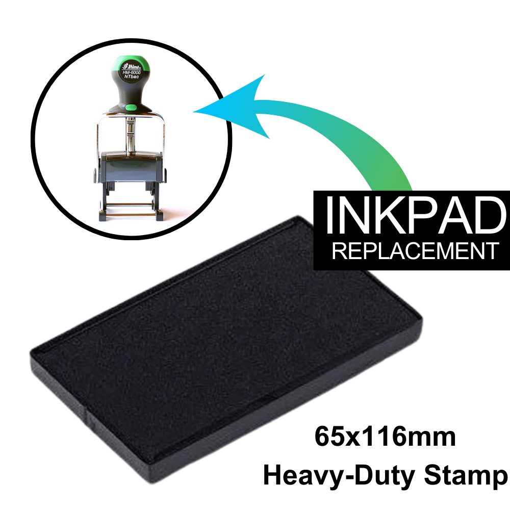65x116mm Heavy Duty Dater Stamp - Ink Pad Replace
