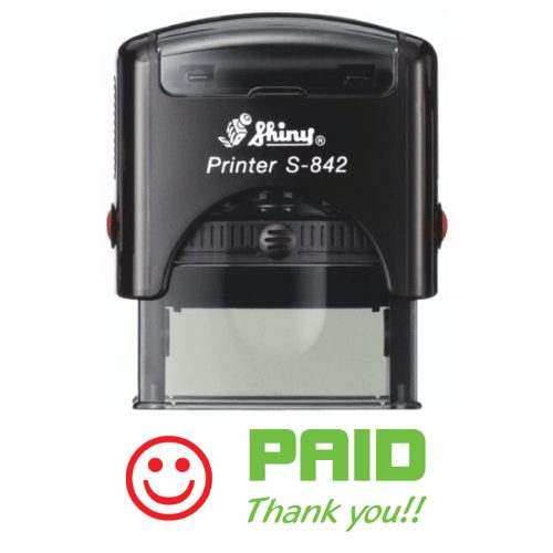 Shiny 38x14mm Stock Stamp - Paid Thank You