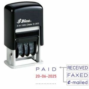 4 in 1 Dater + Text 3mm Stamp - Dater Stamps