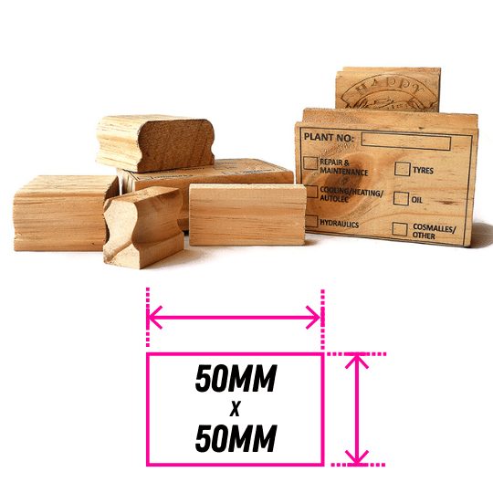 Wooden Block Hand Stamps 50x50mm