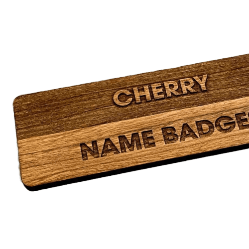 Cherry Wood Name Badge