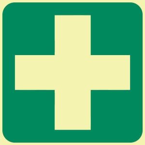 SABS FIRST-AID EQUIPMENT PHOTOLUMINESCENT (GLOW IN THE DARK) SIGN (E7)
