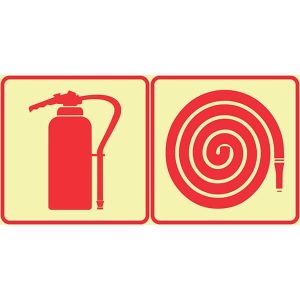 SABS FIRE EXTINGUISHER AND HOSE REEL PHOTOLUMINESCENT (GLOW IN THE DARK) SAFETY SIGN (F22)