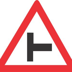 SIDE-ROAD JUNCTION (RIGHT) ROAD SIGN (W108)