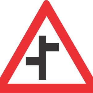 STAGGERED JUNCTIONS (L-R) ROAD SIGN (W110)