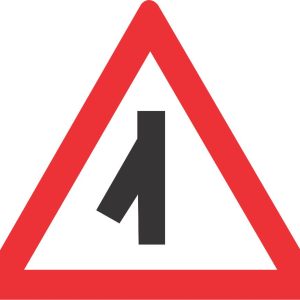 SHARP JUNCTION (LEFT) ROAD SIGN (W112)