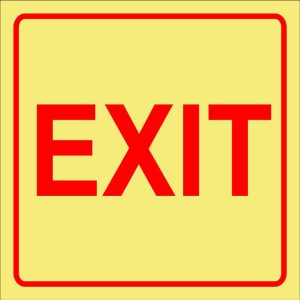 SABS RED EXIT PHOTO LUMINESCENT (GLOW IN THE DARK) SAFETY SIGN