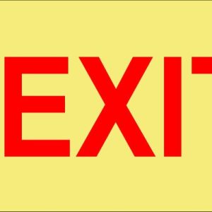 SABS EXIT LEFT PHOTOLUMINESCENT (GLOW IN THE DARK) SIGN (E5)