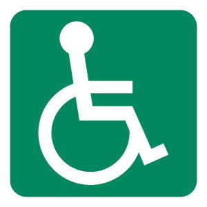 ALLOCATED TO OR ACCESSIBLE TO WHEELCHAIR SAFETY SIGN (GA22)
