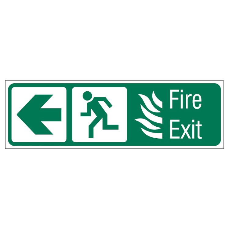 ARROW LEFT, RUNNING MAN LEFT WITH FIRE EXIT SAFETY SIGN (IN44 L)
