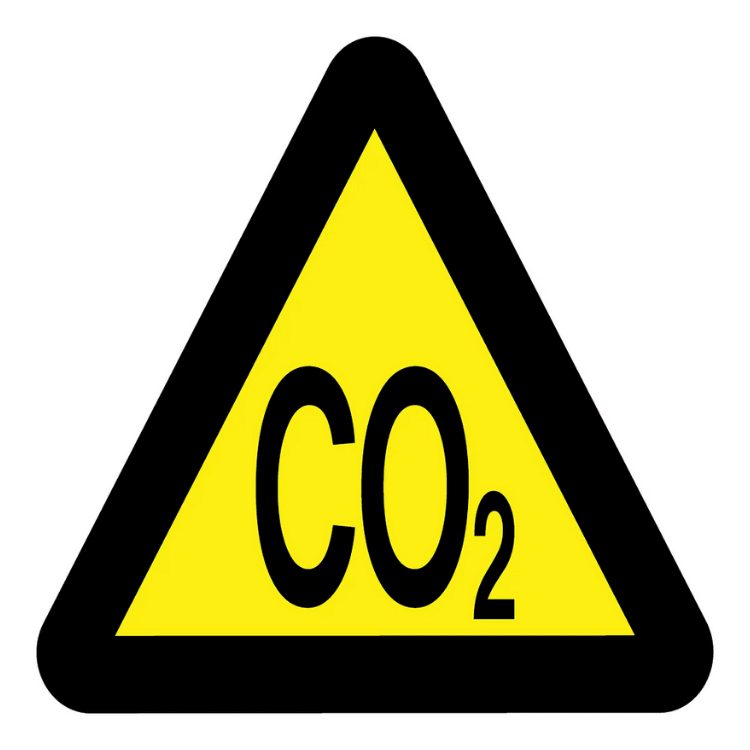 BEWARE OF CARBON DIOXIDE SAFETY SIGN (WW 15)