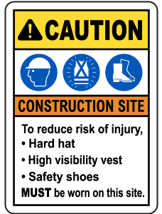 CAUTION CONSTRUCTION SITE - SAFETY SIGN (CAU092)