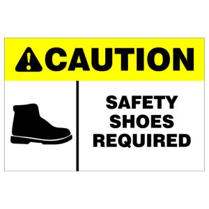 CAUTION SAFETY SHOES REQUIRED SAFETY SIGN (MV007 B)