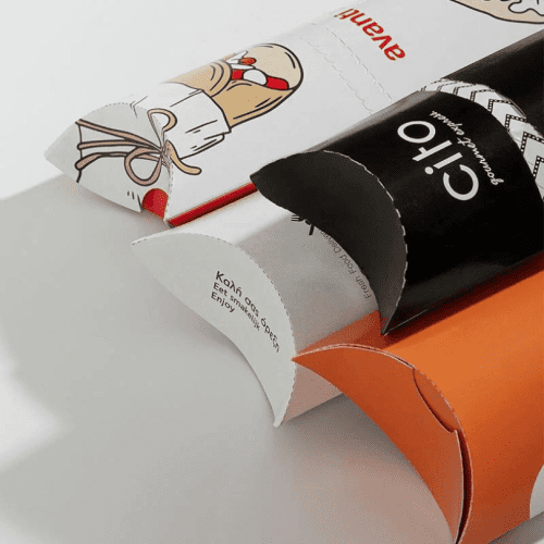 Custom printed White Pillow Boxes (4)