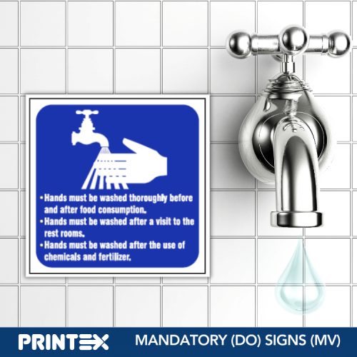 DIRECTIONS ON WHEN TO WASH HANDS SAFETY SIGN (M8)