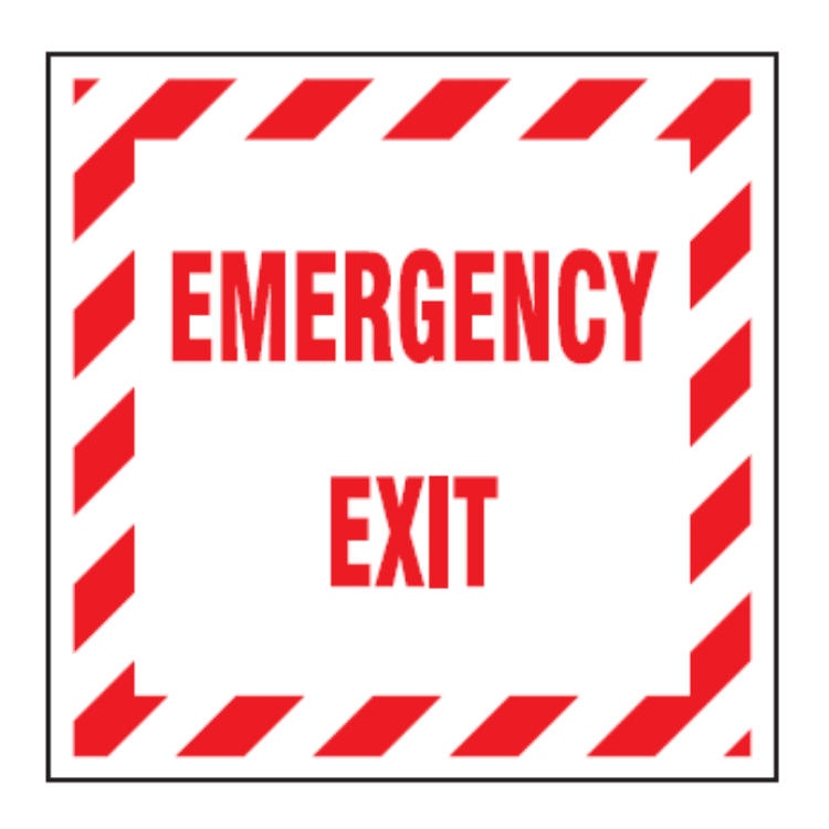 EMERGENCY EXIT RED BORDER SAFETY SIGN (FE7)
