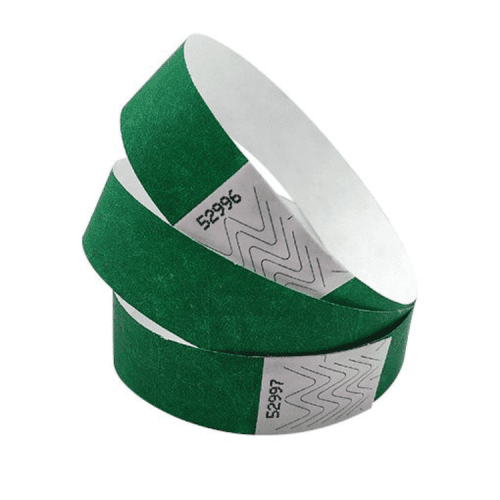Plain Tyvek Wristbands - Green