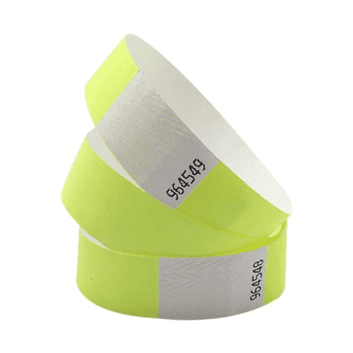 Plain Tyvek Wristbands - Neon Yellow