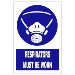 RESPIRATORS MUST BE WORN SAFETY SIGN (MV002 A)