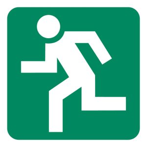 RUNNING MAN (LEFT) SAFETY SIGN (GA 3)
