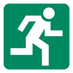 RUNNING MAN (RIGHT) SAFETY SIGN (GA 4)