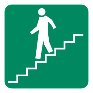 STAIRS GOING DOWN (LEFT) SAFETY SIGN (GA 17)
