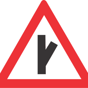 SHARP JUNCTION (HALF-RIGHT) ROAD SIGN (W113)