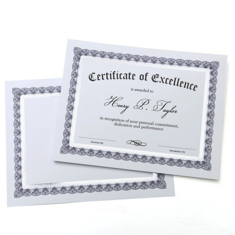 Custom Standard A4 Certificate Printing