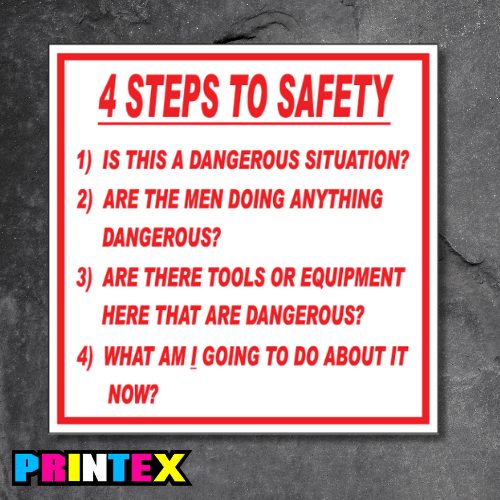 4 Steps To Safety Business Sign
