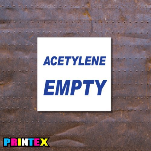 Acetylene Empty Sign - Gas