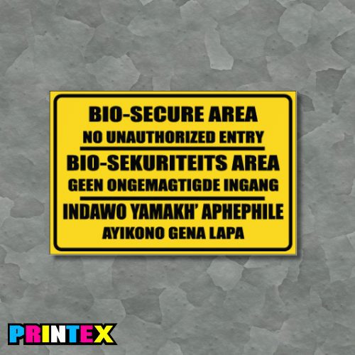 Bio-Secure Area Business Sign - Waste