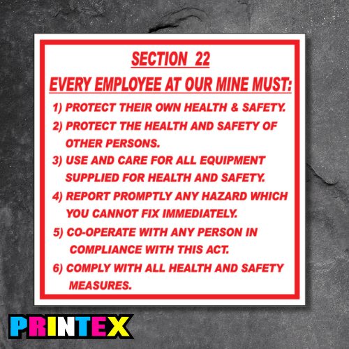 Section 22 Every Employee Must Business Sign