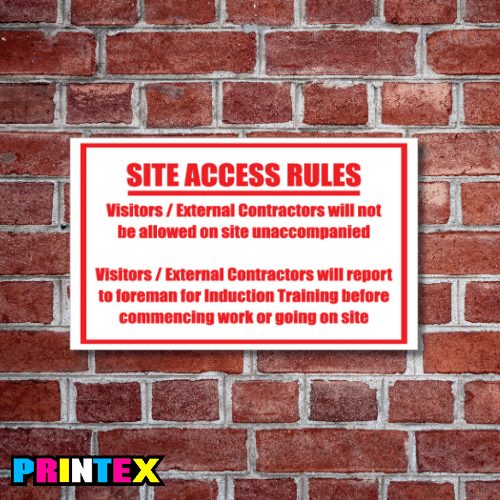 Site Access Rules Business Sign