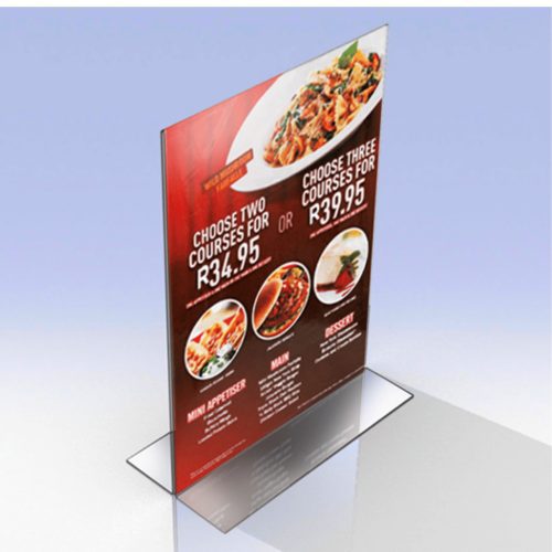 Double Sided Acrylic Clear Brochure & Menu Holder