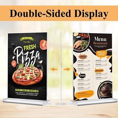 Double Sided Acrylic Clear Brochure & Menu Holder