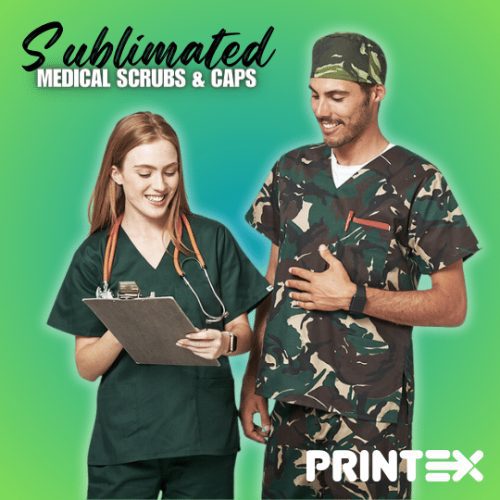 Sublimated Medical Scrubs Tops & Caps