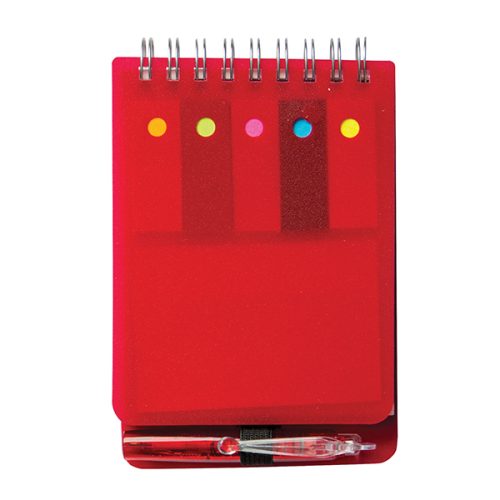 Red Dotty Note Book with sticky memos