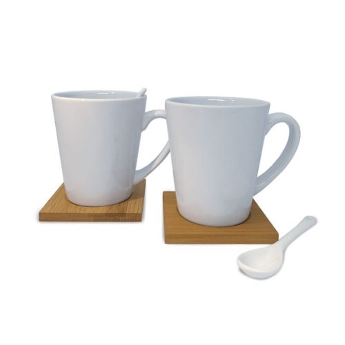 White Mug and Coaster Gift Set