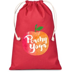Allsorts Maxi Cotton Drawstring Pouch - Red