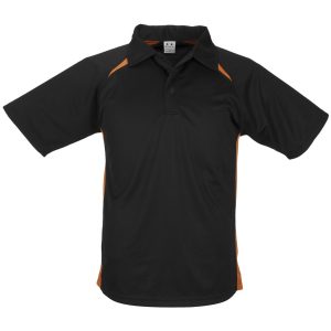 Kids Splice Golf Shirt - Black Orange
