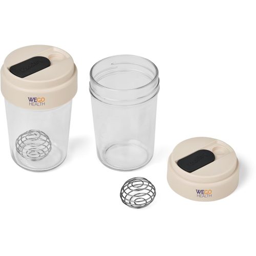 Kooshty Hero Glass Protein Shaker - 700ml - Cream