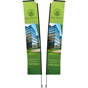 Legend 4M Sublimated Telescopic Double-Sided Flying Banner - 1 complete unit