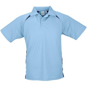 Mens Splice Golf Shirt - Light Blue