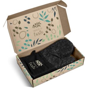 Serendipio Tanoreen Oven Glove Pair in Gift Box - Black