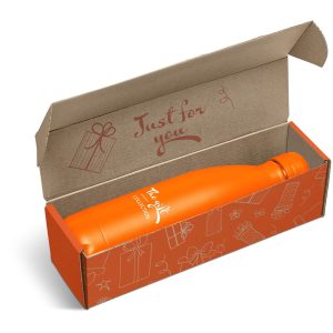 Wahoo Bottle in Bianca Custom Gift Box - Orange