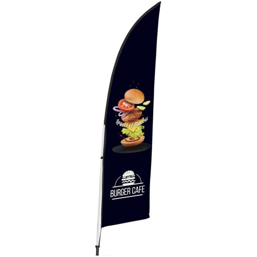 Legend 2M Sublimated Arcfin Double-Sided Flying Banner - 1 complete unit
