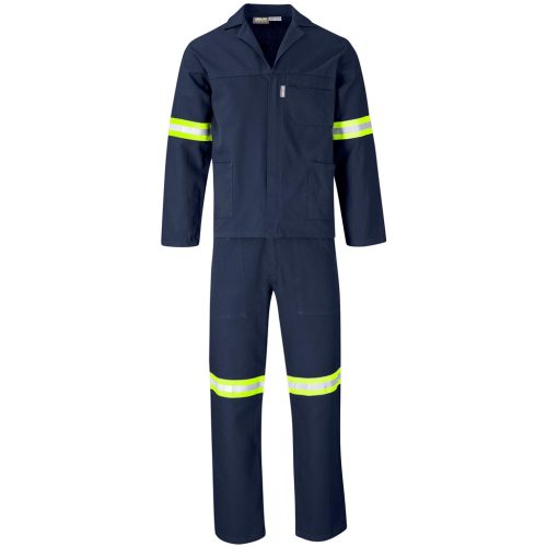 Technician 100% Cotton Conti Suit - Reflective Arms & Legs - Yellow Tape